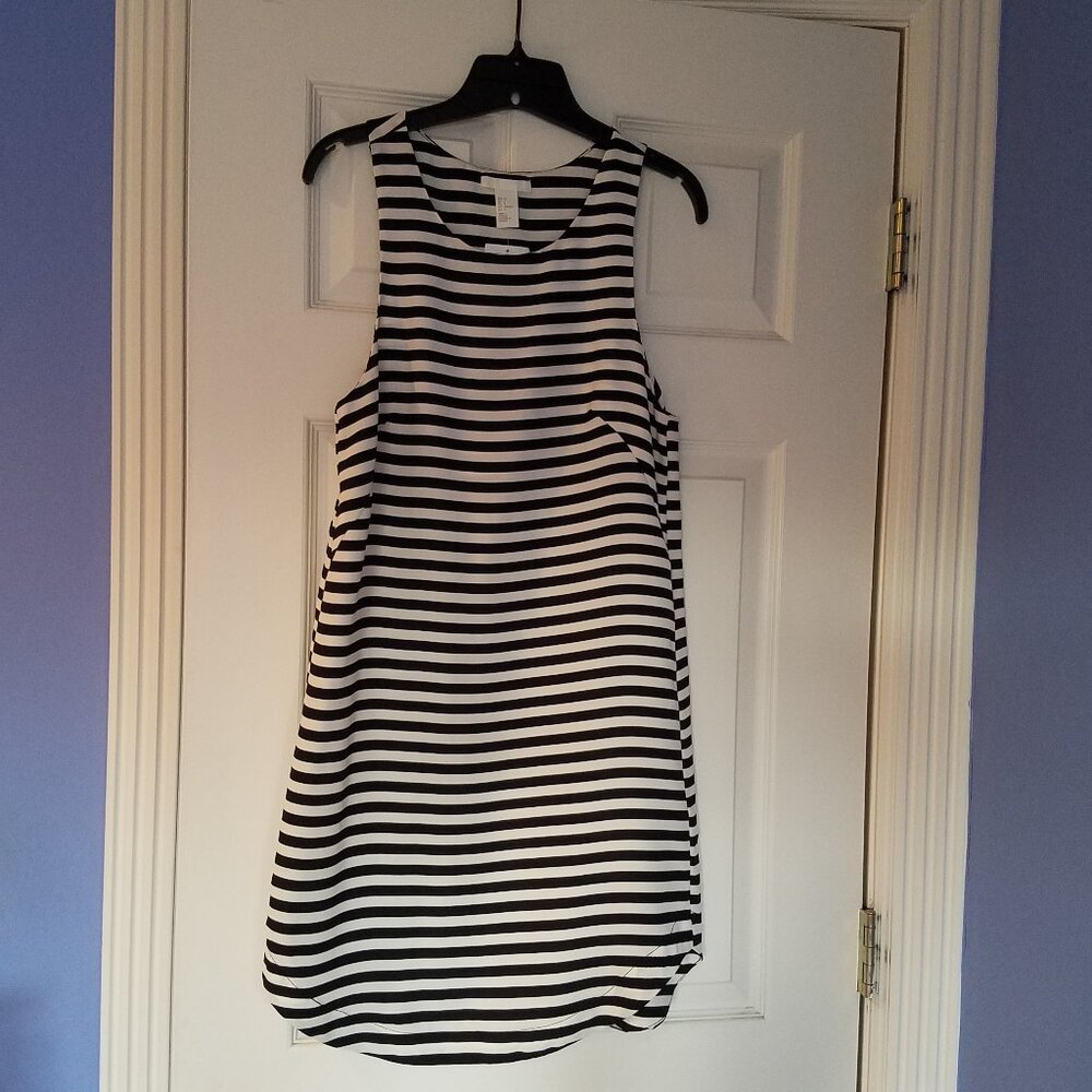 H&M Black and White Stripe Sleeveless Dress